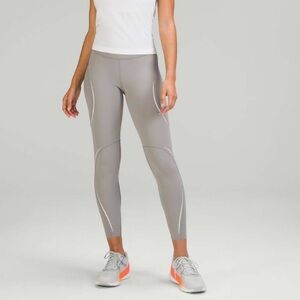LULULEMON  W Size 2 Base Pace High-Rise Reflective‎ light Gull Gray Legging